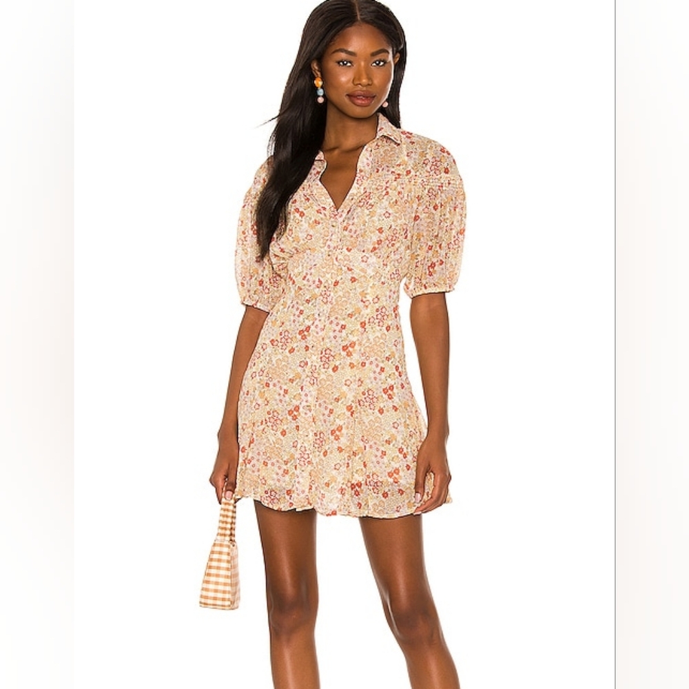 Free People Bonnie Mini Dress in Tea Combo Size S New With Tags